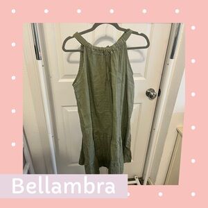 Bellambra Asymmetrical Olive Green Dress